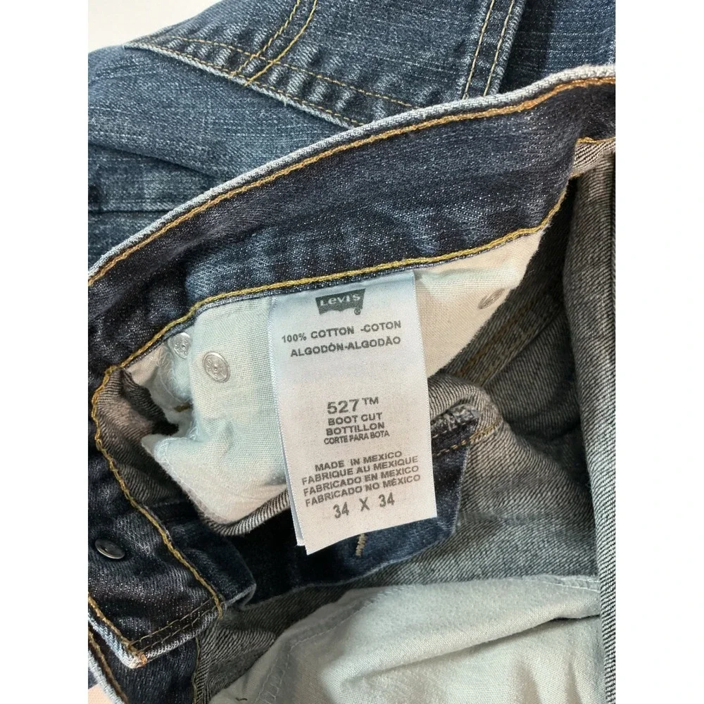 Levi's 527 Slim Bootcut Men's Jeans Dark Wash Denim Blue Cowboy Size 34x34